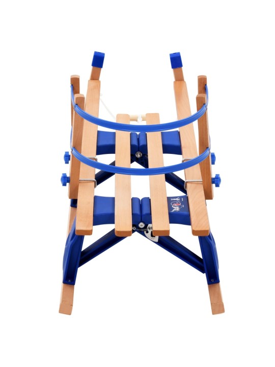 Skládací sněžné sáně s opěradlem dřevěné 119 cm