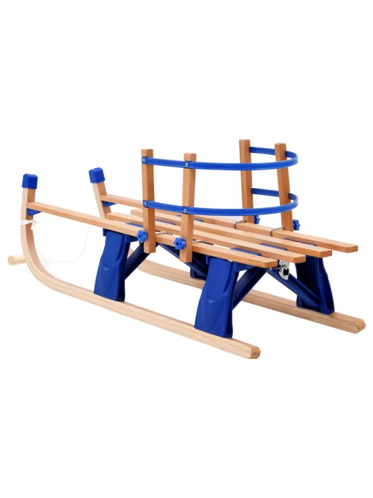Skládací sněžné sáně s opěradlem dřevěné 119 cm