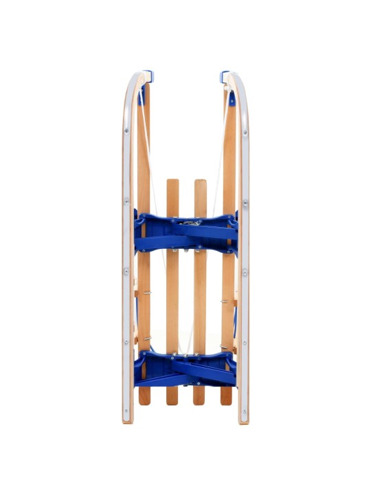 Skládací sněžné sáně s opěradlem dřevěné 119 cm