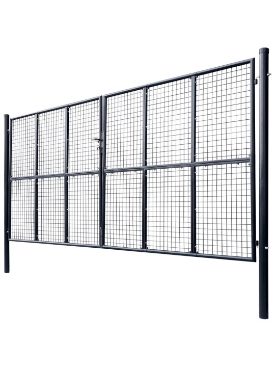 Zahradní plotová branka z pozinkované oceli 400 x 200 cm šedá