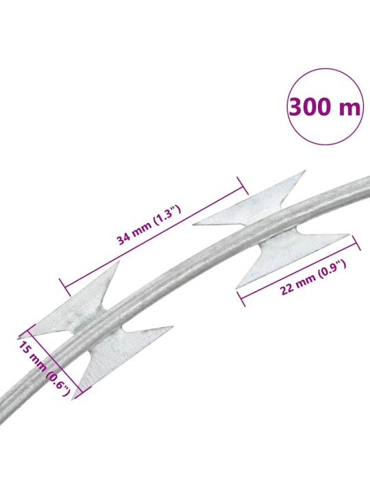 Žiletkový drát pozinkovaná ocel 300 m