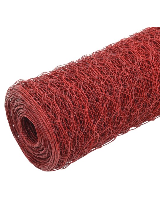 Pletivo ke kurníku ocel PVC vrstva 25 x 1 m červené