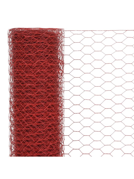 Pletivo ke kurníku ocel PVC vrstva 25 x 1,2 m červené