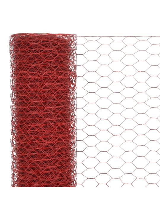 Pletivo ke kurníku ocel PVC vrstva 25 x 1,2 m červené