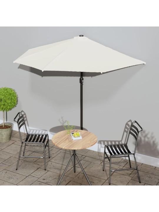 Slunečník na balkon hliníková tyč pískový 270x144 cm půlkruh