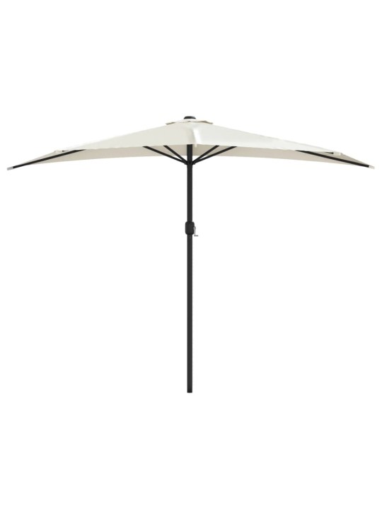 Slunečník na balkon hliníková tyč pískový 300 x 155 cm půlkruh