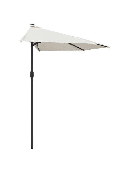 Slunečník na balkon hliníková tyč pískový 300 x 155 cm půlkruh