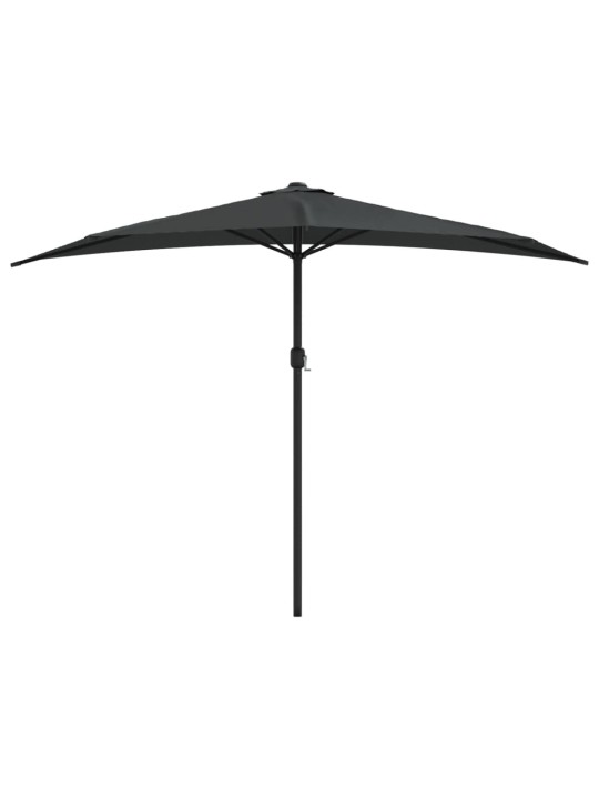 Slunečník na balkon hliníková tyč antracitový 300x155cm půlkruh