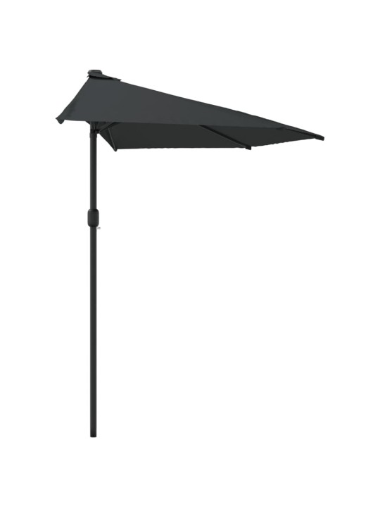 Slunečník na balkon hliníková tyč antracitový 300x155cm půlkruh