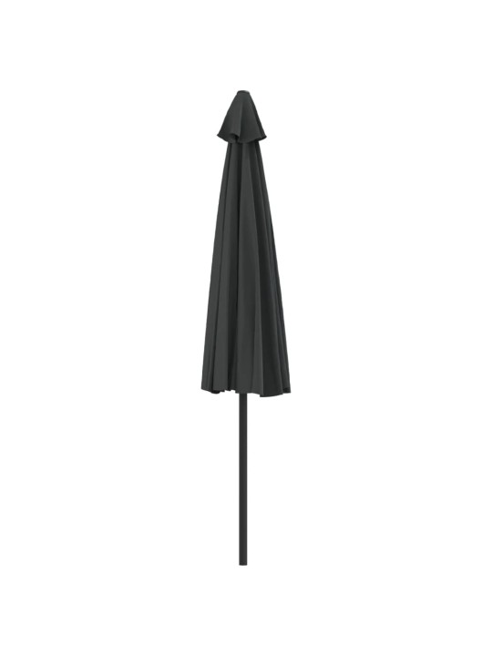 Slunečník na balkon hliníková tyč antracitový 300x155cm půlkruh