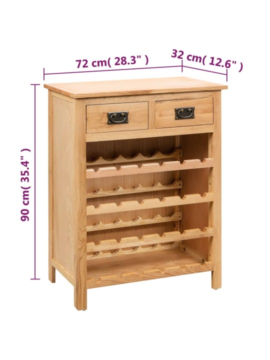 Skříňka na víno 72 x 32 x 90 cm masivní dubové dřevo