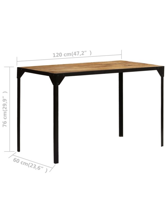 Jídelní stůl 120 cm masivní hrubé mangovníkové dřevo a ocel