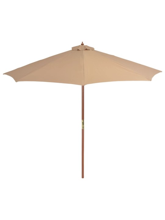 Zahradní slunečník s dřevěnou tyčí 300 cm taupe