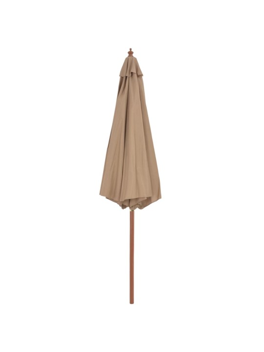 Zahradní slunečník s dřevěnou tyčí 300 cm taupe