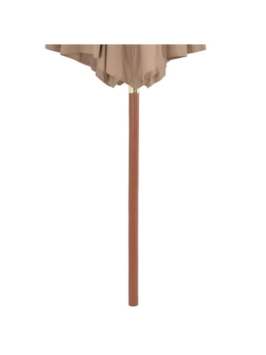 Zahradní slunečník s dřevěnou tyčí 300 cm taupe