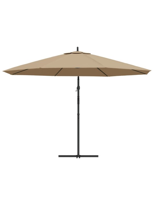 Boční zahradní slunečník s hliníkovou tyčí 350 cm taupe