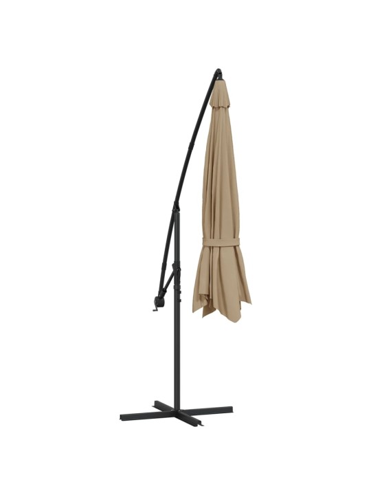 Boční zahradní slunečník s hliníkovou tyčí 350 cm taupe