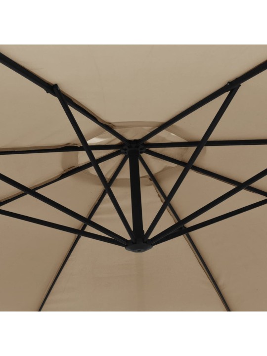 Boční zahradní slunečník s hliníkovou tyčí 350 cm taupe