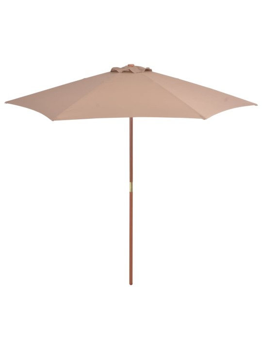 Zahradní slunečník s dřevěnou tyčí 270 cm taupe