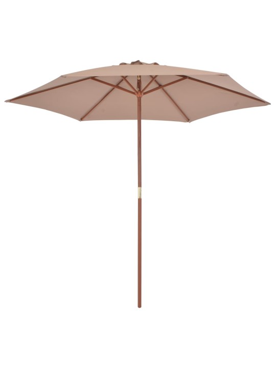 Zahradní slunečník s dřevěnou tyčí 270 cm taupe