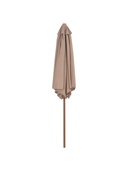 Zahradní slunečník s dřevěnou tyčí 270 cm taupe