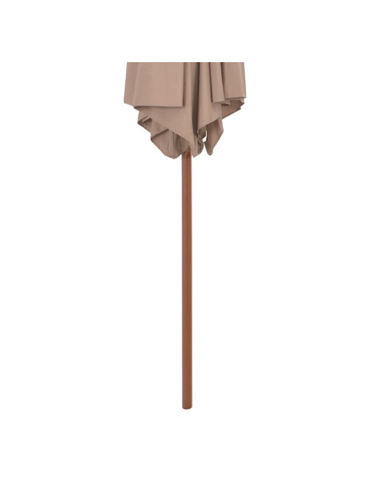 Zahradní slunečník s dřevěnou tyčí 270 cm taupe