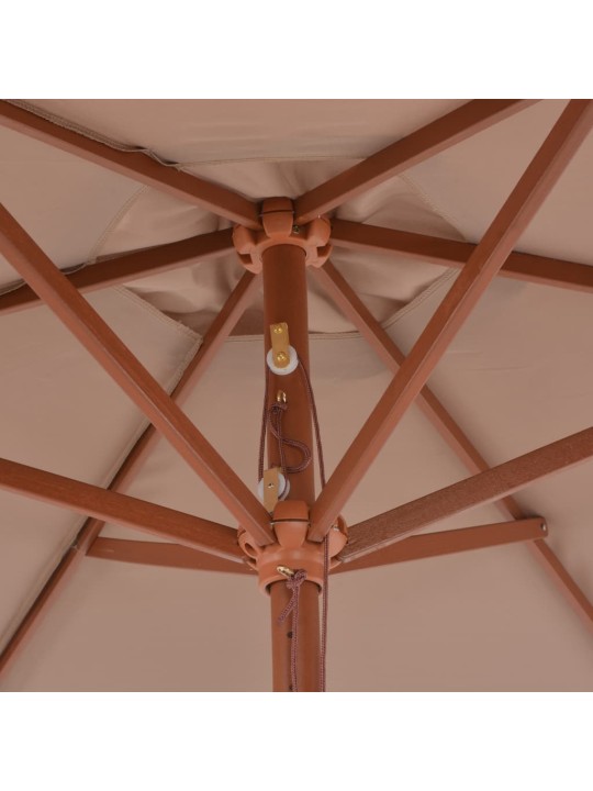 Zahradní slunečník s dřevěnou tyčí 270 cm taupe