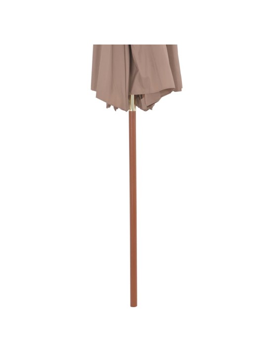 Dvoupatrový slunečník s dřevěnou tyčí 270 cm taupe