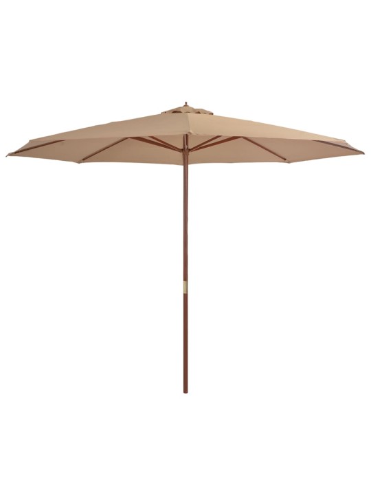 Zahradní slunečník s dřevěnou tyčí 350 cm barva taupe