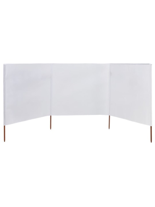 3dílná zástěna proti větru bílá 400 x 120 cm látková