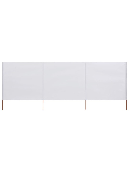 3dílná zástěna proti větru bílá 400 x 120 cm látková