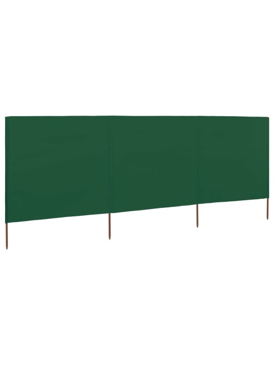 3dílná zástěna proti větru zelená 400 x 120 cm látková