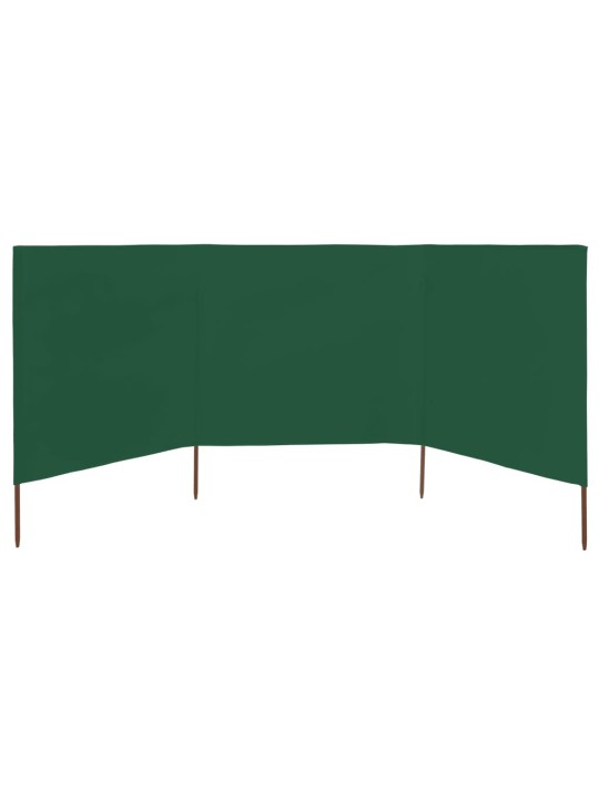 3dílná zástěna proti větru zelená 400 x 120 cm látková