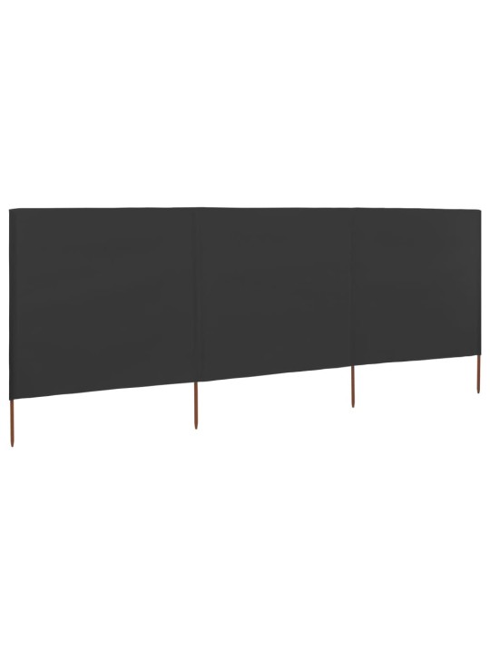 3dílná zástěna proti větru antracitová 400 x 120 cm látková