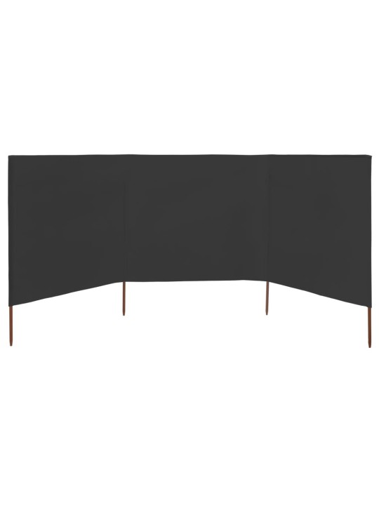 3dílná zástěna proti větru antracitová 400 x 120 cm látková
