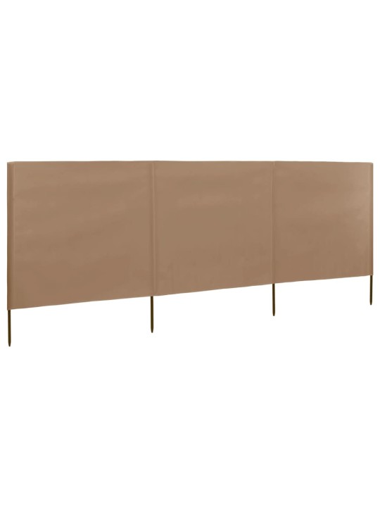 3dílná zástěna proti větru barva taupe 400 x 120 cm látková
