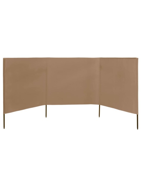3dílná zástěna proti větru barva taupe 400 x 120 cm látková