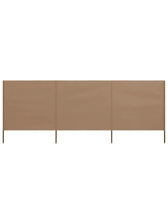 3dílná zástěna proti větru barva taupe 400 x 120 cm látková