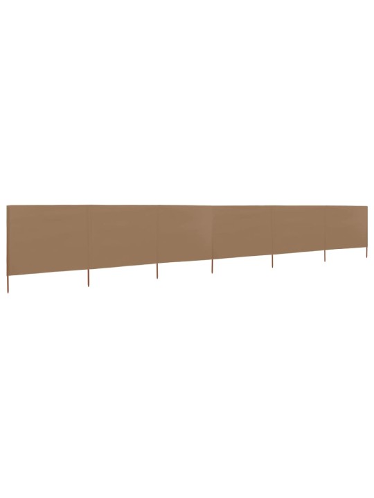 6dílná zástěna proti větru barva taupe 800 x 80 cm látková