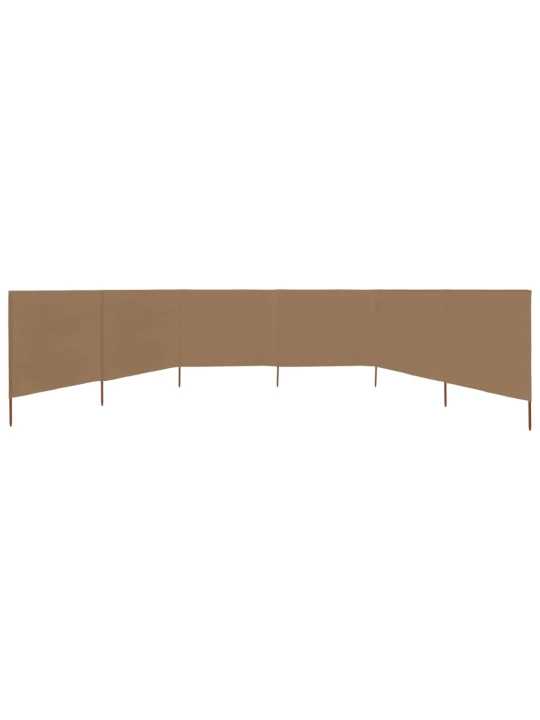 6dílná zástěna proti větru barva taupe 800 x 80 cm látková