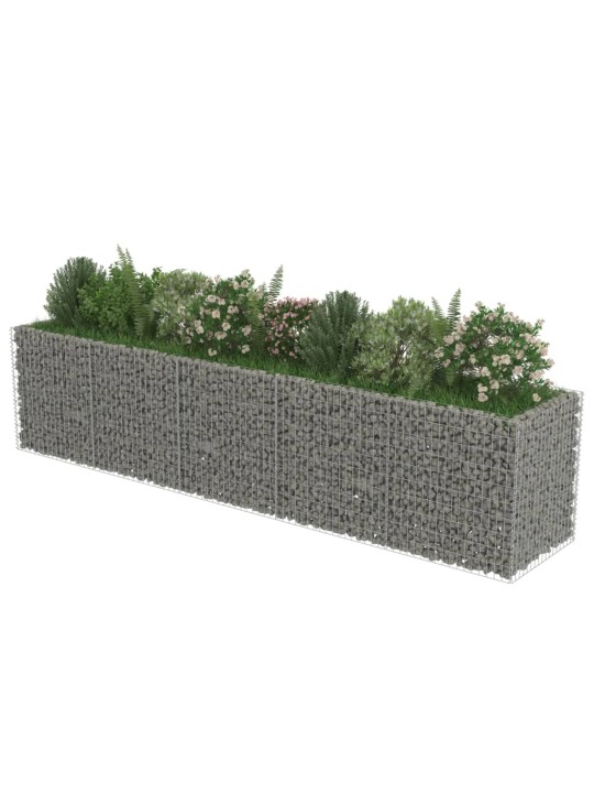 Gabionový vyvýšený záhon pozinkovaná ocel 450 x 90 x 100 cm
