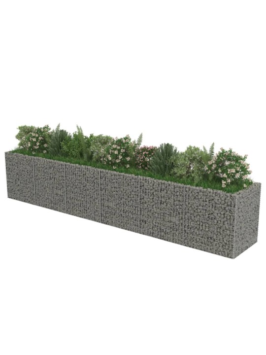 Gabionový vyvýšený záhon pozinkovaná ocel 540 x 90 x 100 cm