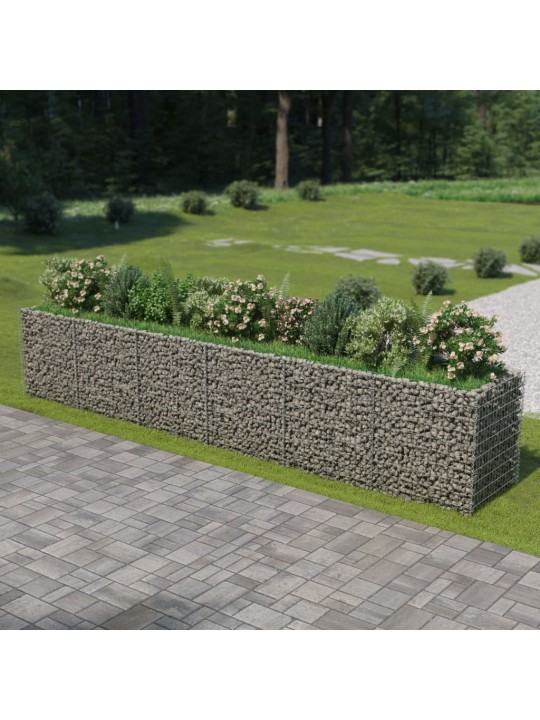 Gabionový vyvýšený záhon pozinkovaná ocel 540 x 90 x 100 cm