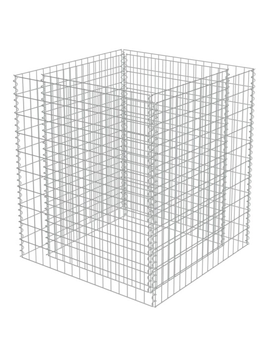 Gabionový vyvýšený záhon pozinkovaná ocel 90 x 90 x 100 cm