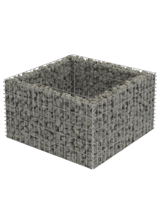 Gabionový vyvýšený záhon pozinkovaná ocel 90 x 90 x 50 cm