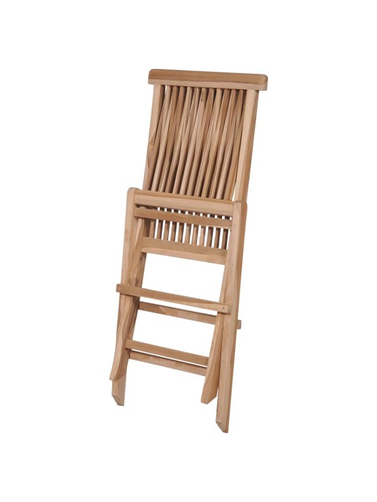 7dílný skládací zahradní jídelní set masivní teakové dřevo