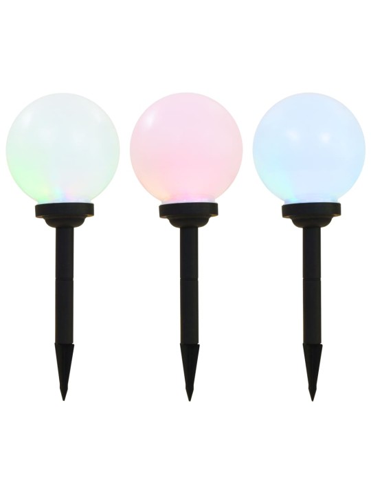 Zahradní solární lampy 3 ks LED kulovité 20 cm RGB