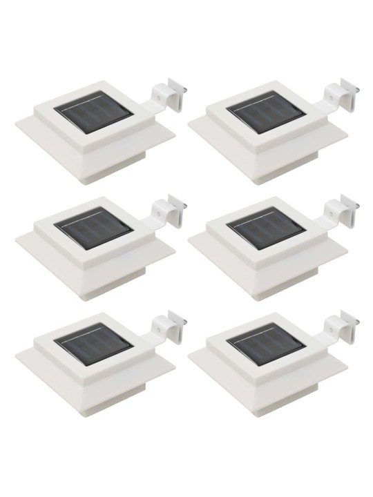 Zahradní solární lampy 6 ks LED čtvercové 12 cm bílé