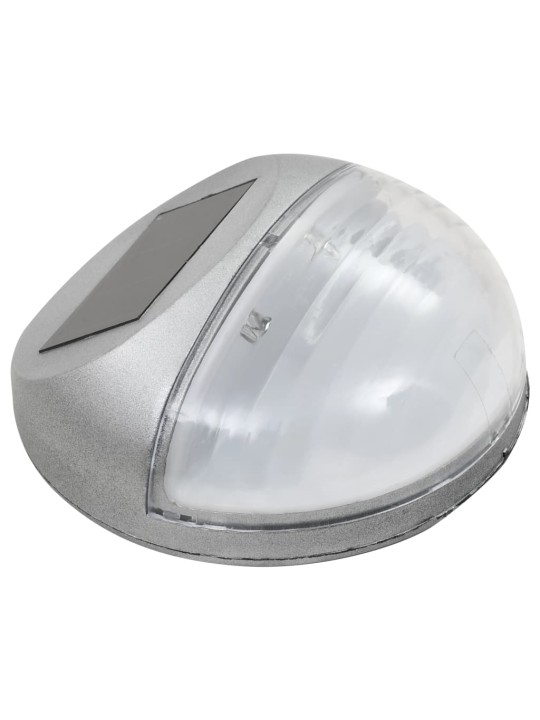 Zahradní nástěnné solární lampy LED 12 ks kulaté stříbrné