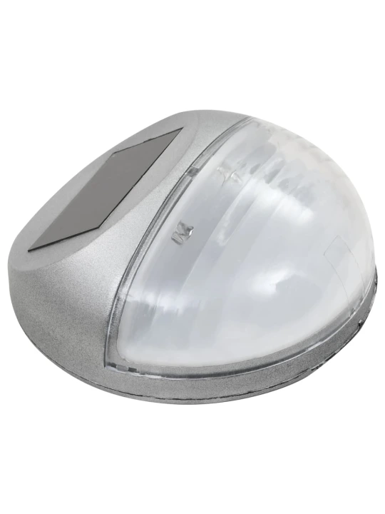 Zahradní nástěnné solární lampy LED 12 ks kulaté stříbrné
